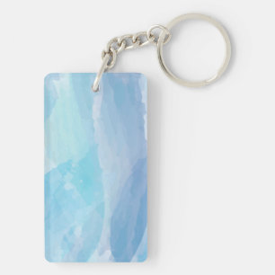 Porte-clefs Bleu, abstrait, cool couleur de l'eau brosse art