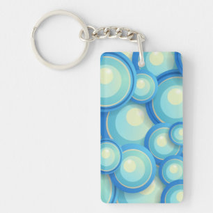 Porte-clefs bleu Abstrait en vert