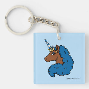 Porte-clefs Bleu Afro Unicorn