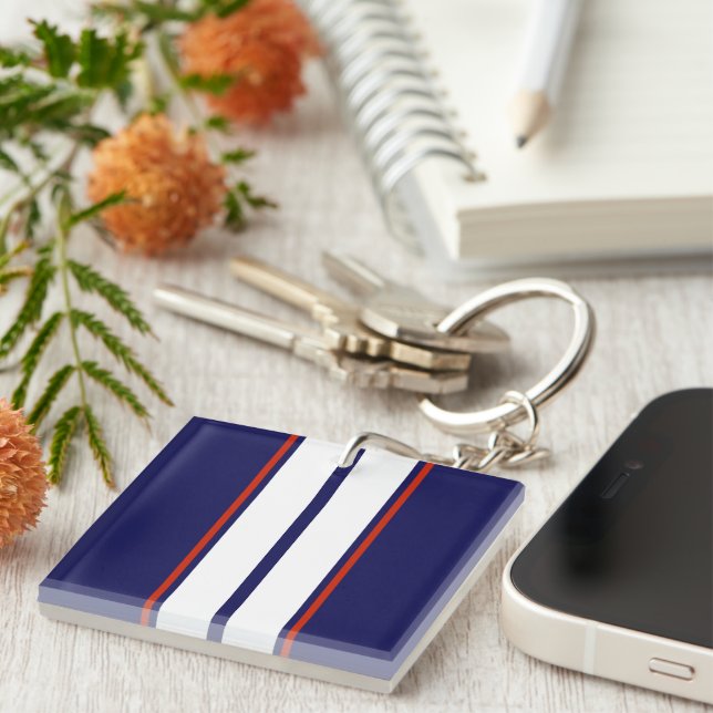 Porte-clefs Bleu, blanc et rouge Classy (Devant Droit)