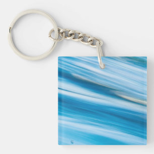 Porte-clefs Bleu de mer Abstrait