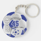 Porte-clefs Bleu et blanc Football ⚽ Porte - clé de bal Sport (Dos)
