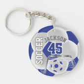 Porte-clefs Bleu et blanc Football ⚽ Porte - clé de bal Sport (Devant)
