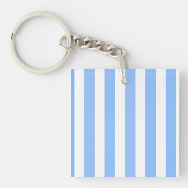 Porte-clefs Bleu et blanc rayures de bonbons (Devant)