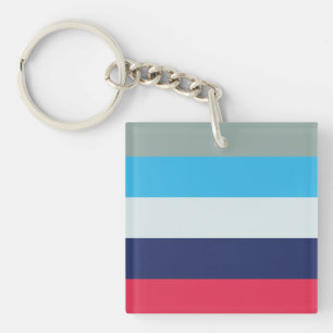 Porte-clefs Bleu Et Bourgogne