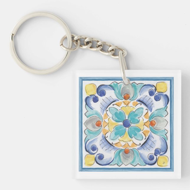 Porte-clefs Bleu et jaune (Devant)