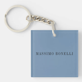 Porte-clefs Bleu Gris Minimaliste Moderne Lisible
