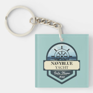 Porte-clefs Bleu Marine Ancre nautique club bateau marina