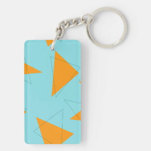 Porte-clefs Bleu, orange, cool, tendance, moderne triangle mot