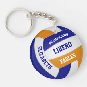 Porte-clefs bleu orange équipe couleurs filles garçons volley