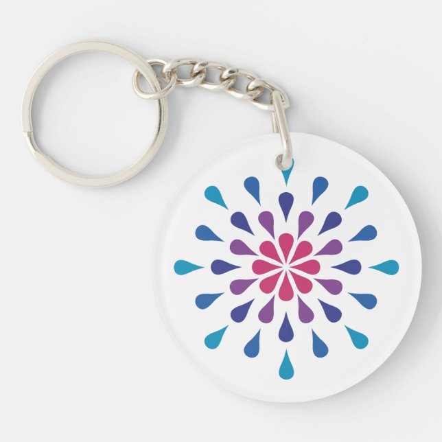 Porte-clefs Bleu, pourpre et rose (Devant)