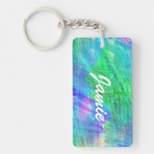 Porte-clefs bleu sans couture d'aquarelle d'arrière - plan