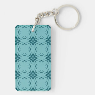 Porte-clefs bleu turquoise, cool, abstraction fleur tendance