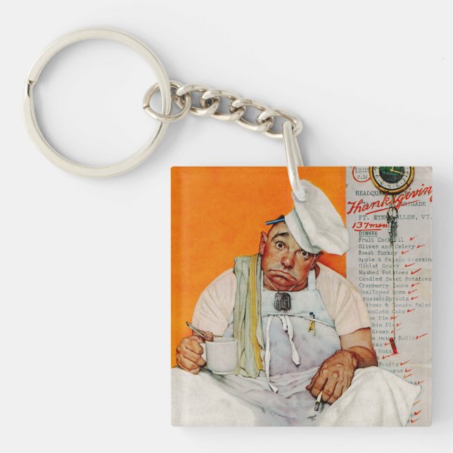 Porte-clefs Bleus de jour de thanksgiving (Devant)