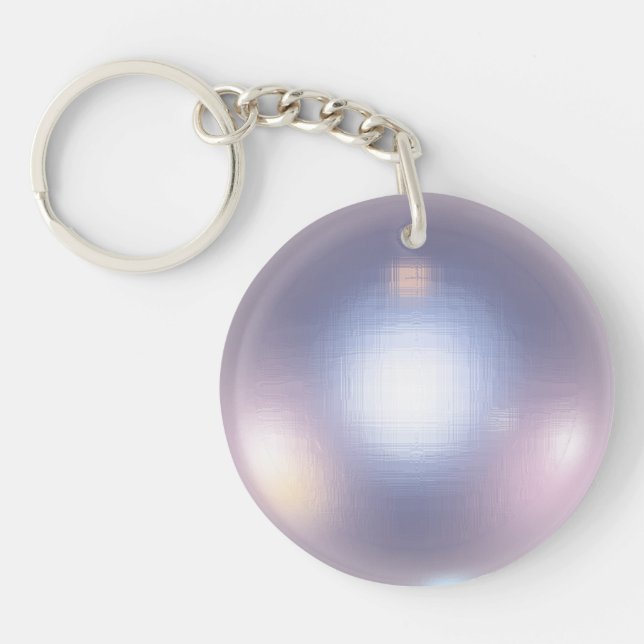 Porte-clefs Bling Diamanté Perle Blanche Élégante (Devant)