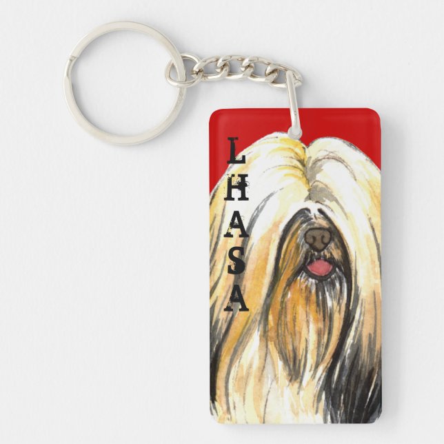 Porte-clefs Bloc de couleur de Lhasa Apso (Devant)
