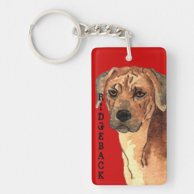 Porte-clefs Bloc de couleur Rhodesian Ridgeback (Devant)