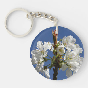 Porte-clefs Bloom du printemps blanc