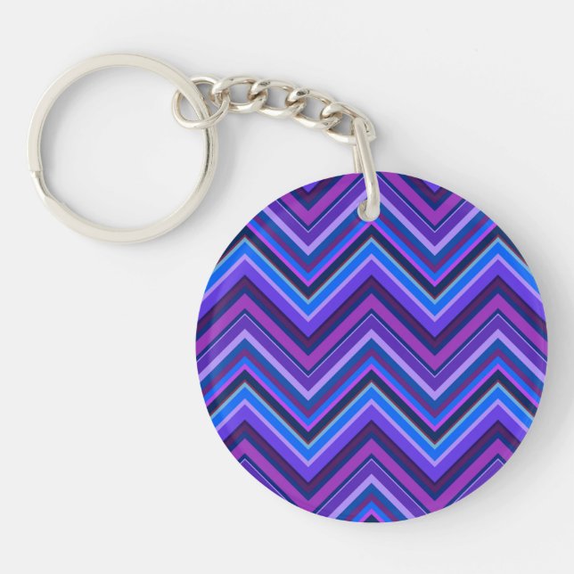 Porte-clefs Blue and purple zigzag (Devant)