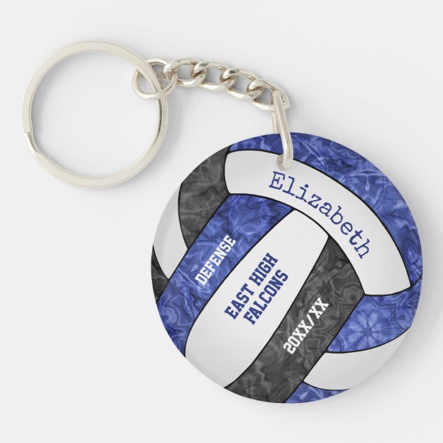 Porte-clefs Blue black sport fillette de volley-ball (Devant)