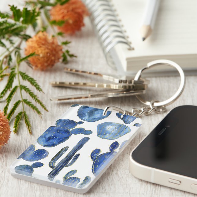 Porte-clefs Blue Cactus Desert Chic NAME Porte - clé de voyage (Devant droit)