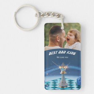 Porte-clefs Blue Diamond Metallic Roi Échec Fête des Pères
