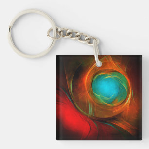 Porte-clefs Blue Eye Moderne Abstrait Art Cool Motif #16