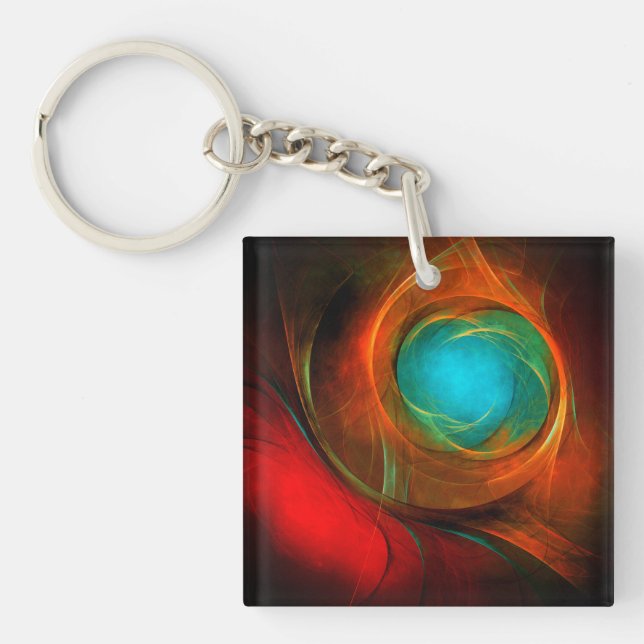 Porte-clefs Blue Eye Moderne Abstrait Art Cool Motif #16 (Devant)