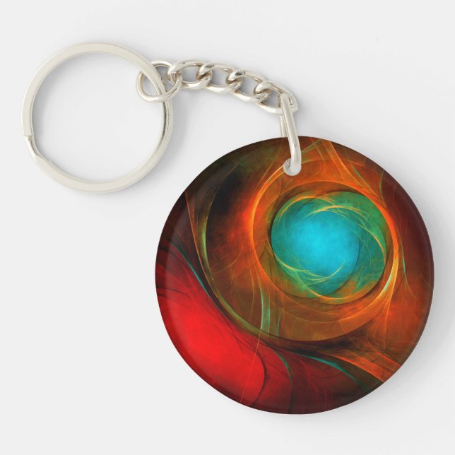 Porte-clefs Blue Eye Moderne Abstrait Art Cool Motif #16 (Devant)