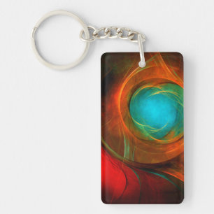 Porte-clefs Blue Eye Moderne Abstrait Art Cool Motif #16