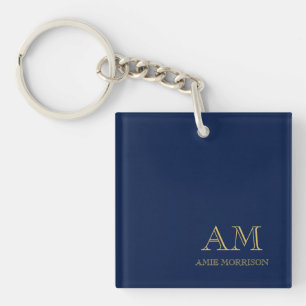 Porte-clefs Blue Gold Colours Professionnel Lettres initiales 