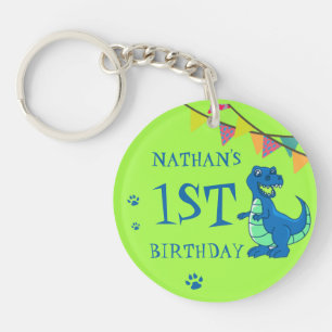 Porte-clefs Blue Green Paw Dinosaur Thème Anniversaire Fête Fa