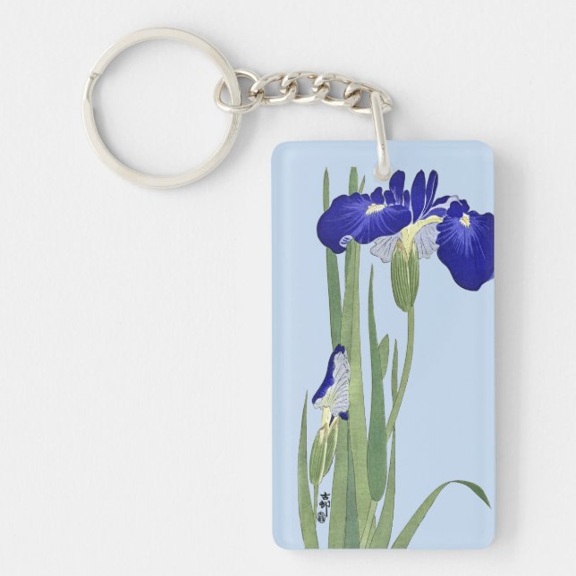 Porte-clefs Blue Irises par Ohara Koson (Devant)