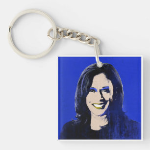 Porte-clefs Blue Kamala Harris Pop Art