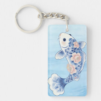 Porte-clefs Blue Koi Fish Keychain