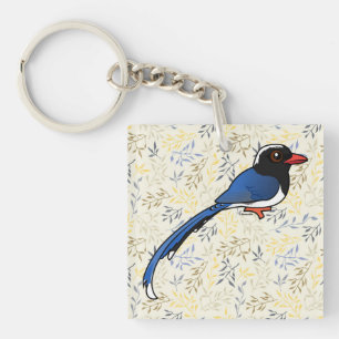 Porte-clefs Blue-Magpie à bec rouge