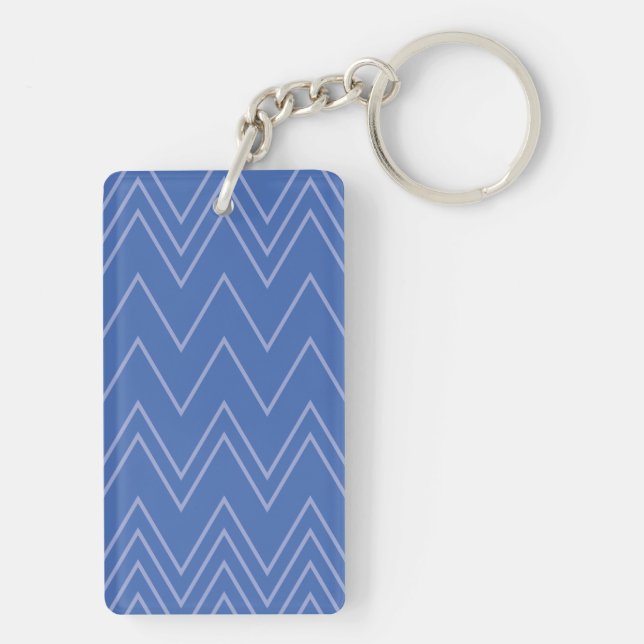 Porte-clefs Blue, moderne, simple, cool, trendy zigzag (Dos)