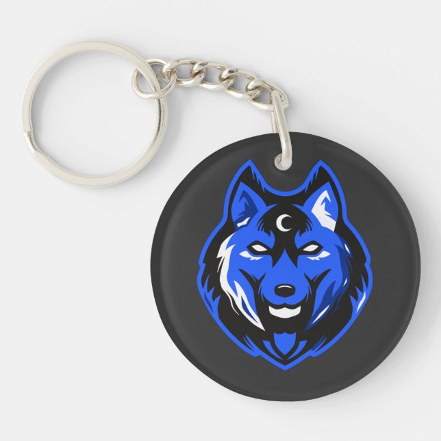 Porte-clefs Blue Mystic Wolf Keychain (Devant)