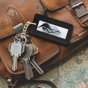 Porte-clefs Blue Red Flowers Black Dragon code QR