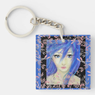 Porte-clefs Blues Ont Il Originale Anime Girl