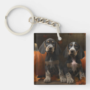 Porte-clefs Bluetick Coonhound Chiot Automne Citrouille de pla