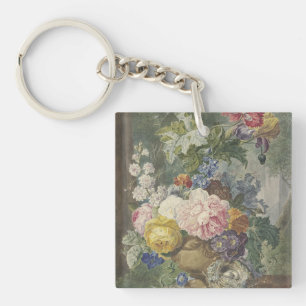 Porte-clefs Blumenstrauß in einer Vase mit Vogelnest