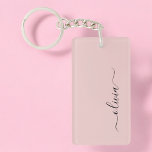 Porte-clefs Blush Dusty rose moderne Script Girl Monogramme No<br><div class="desc">Blush Pink - Dusty Pink Simple Script Monogramme Nom Porte - clé. Cela rend le cadeau parfait pour 16 ans,  mariage,  douche nuptiale,  anniversaire,  baby shower ou bachelorette pour quelqu'un qui aime le luxe glam et les styles chic.</div>