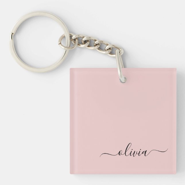 Porte-clefs Blush Dusty rose moderne Script Girl Monogramme No (Devant)