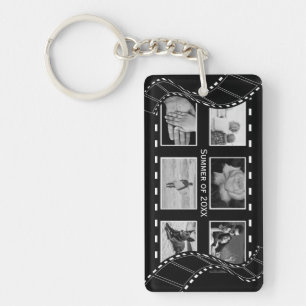 Porte-clefs Bobine de film noire et blanche