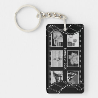 Porte-clefs Bobine de film noire et blanche
