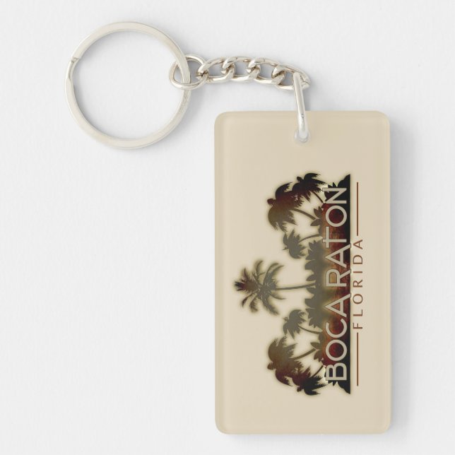 Porte-clefs Boca Raton Florida palmier deux porte - clés latér (Devant)