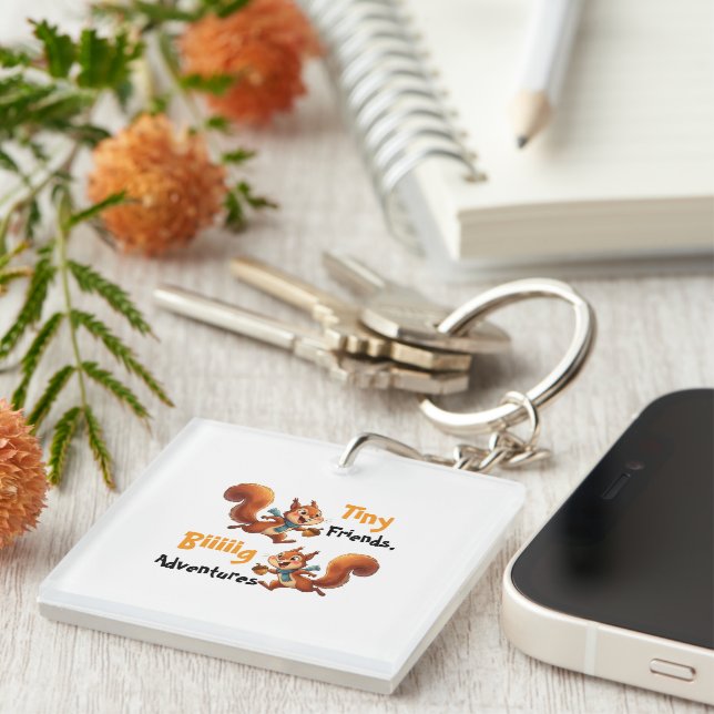 Porte-clefs Body bébé écureuils mignons, (Devant Droit)
