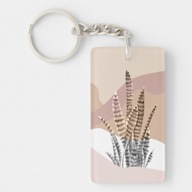 Porte-clefs Boho Abstrait Moderne Succulente (Devant)