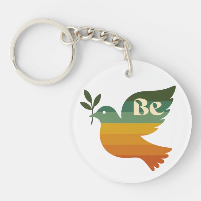 Porte-clefs Boho Be Peace Retro Holiday Keychain (Devant)